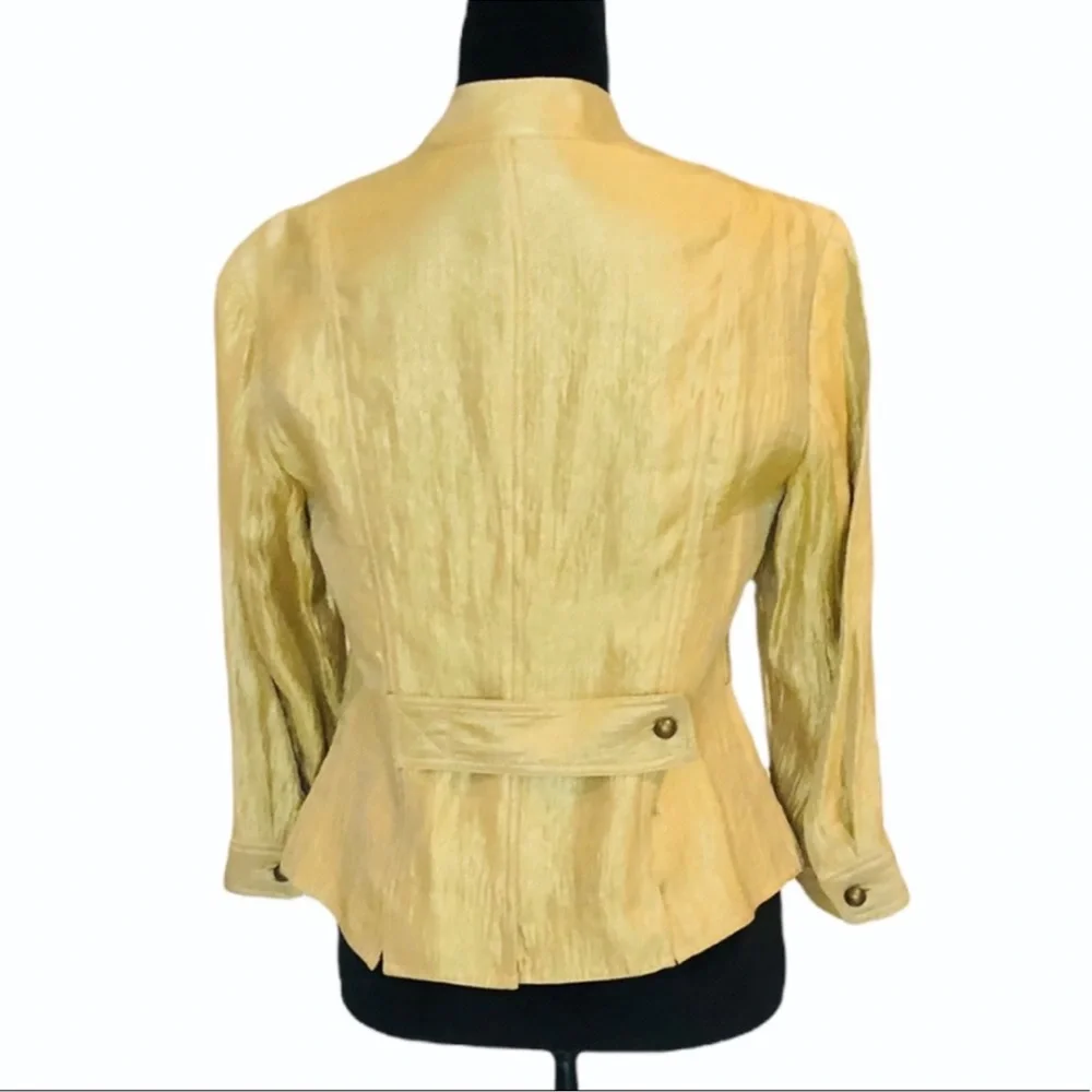 Elegant Gold shimmer metallic jacket with pockets, luxury item 3 sizes available - Picture 2 of 13